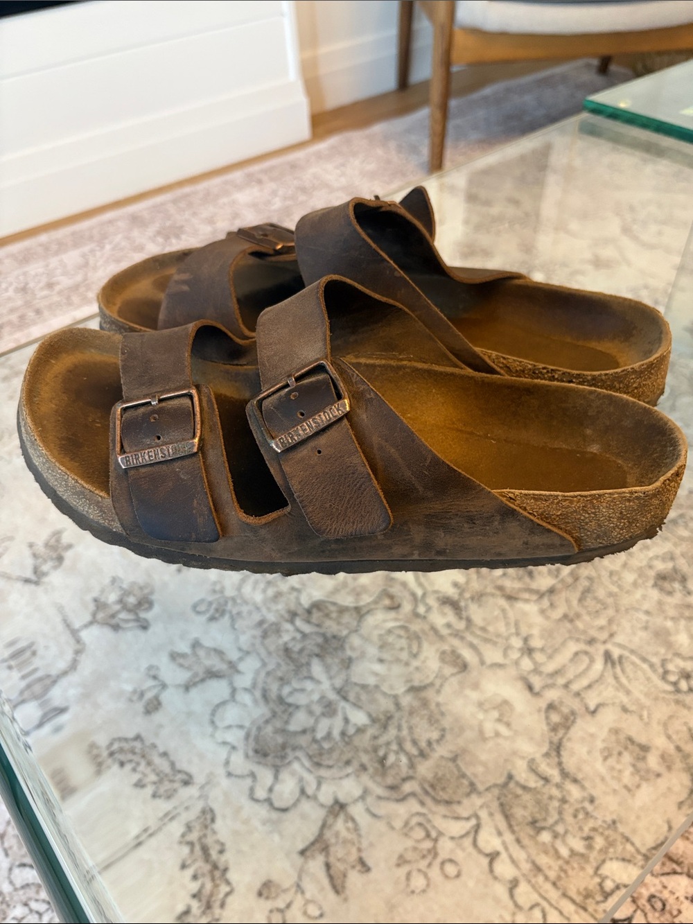 Birkenstock Arizona Two-Strap Sandals in Brown | Size 11